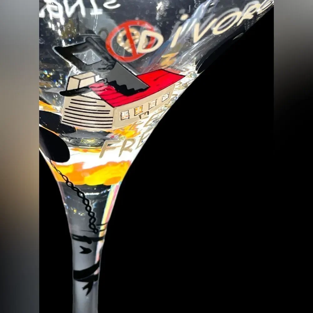 LOLITA - “Divorce” * Love my Martini * Hand-painted Martini Glass